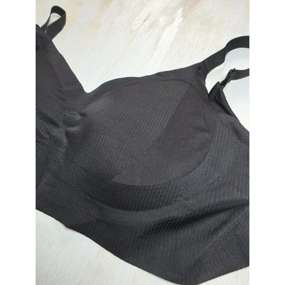 Black Seamless Wireless Bra 6XL Full Coverage Minimalist Smooth Stretch